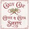 Vintage Christmas Signs I-Candy Cane Coffee by Tara Reed 12" x 12" Canvas Wall Art